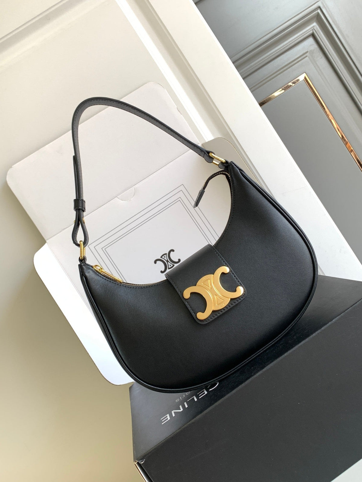 Calfskin Triomphe Shoulder Bag