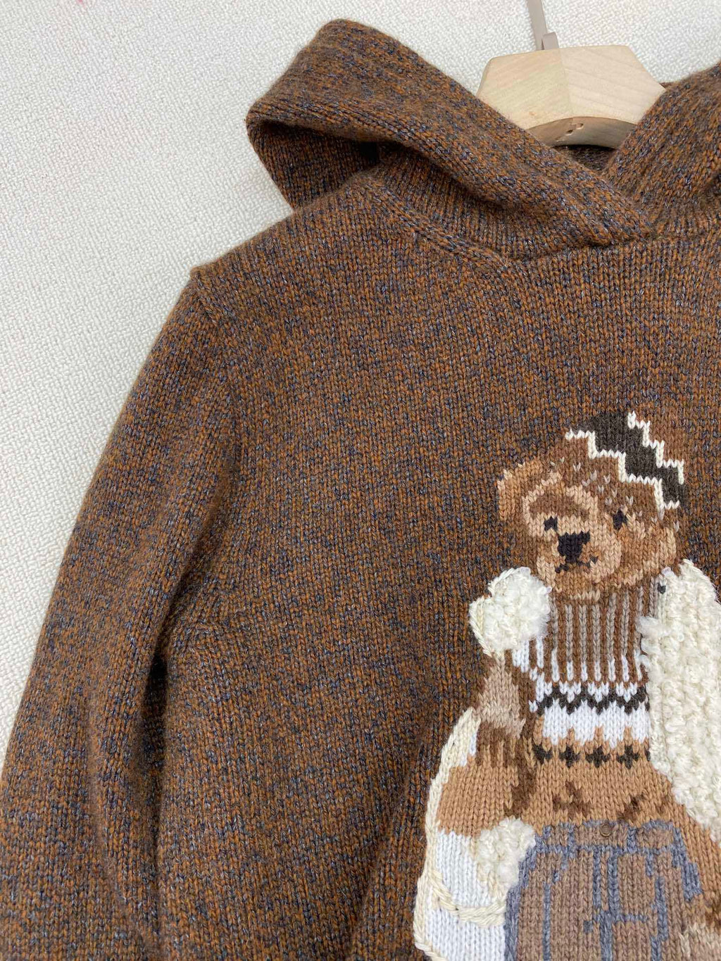 Sudadera con capucha de punto Brown Casual Bear