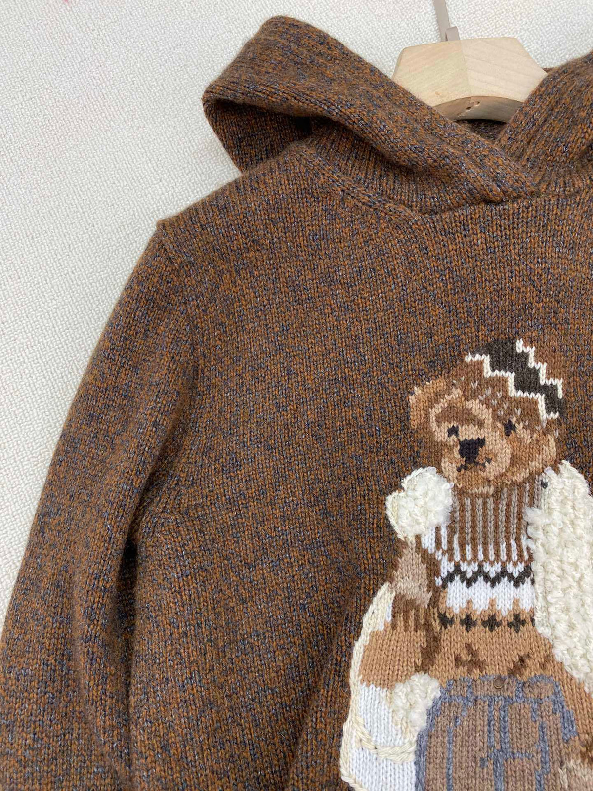 Sudadera con capucha de punto Brown Casual Bear