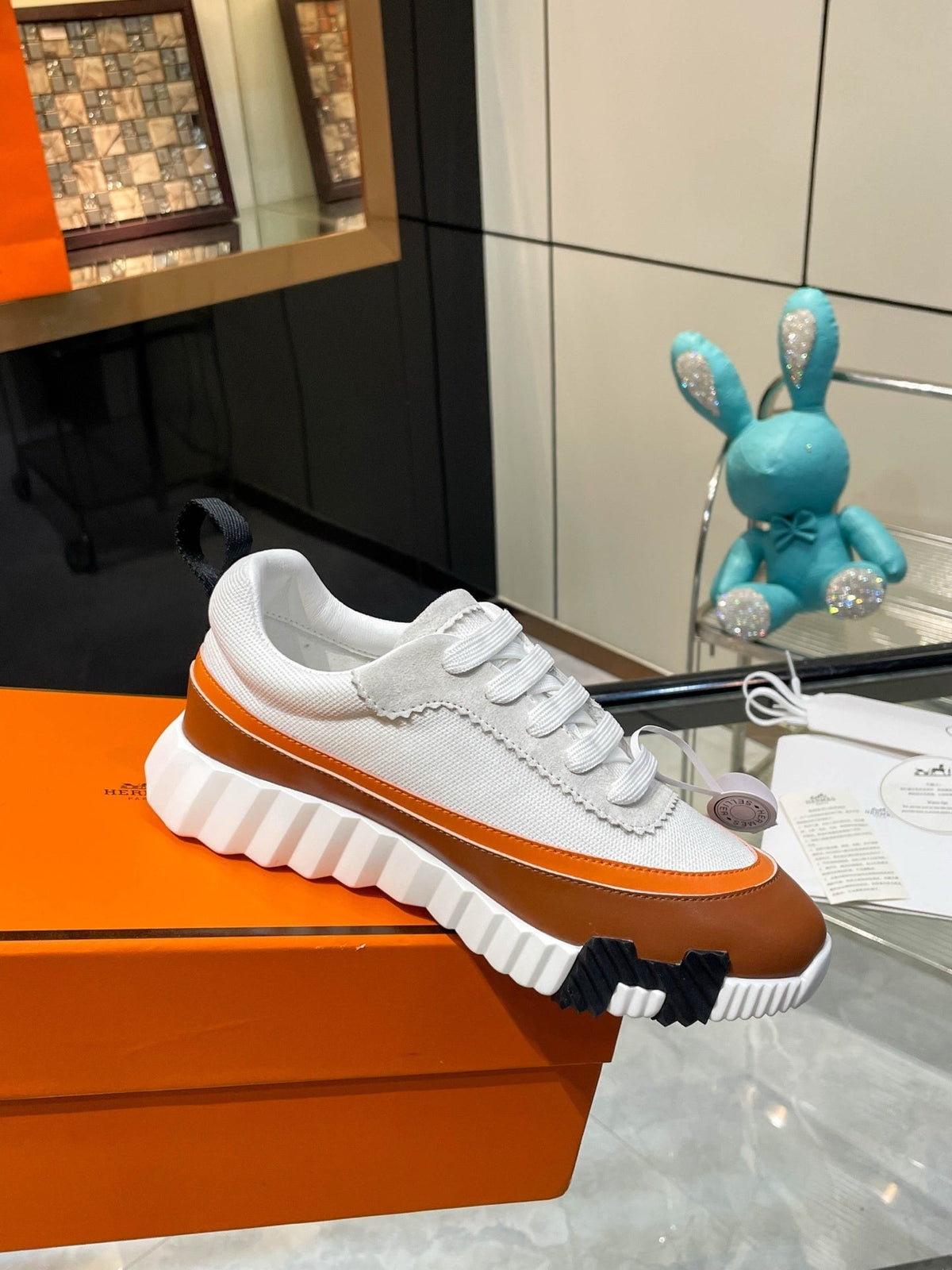 Zapatillas de cuero a rayas H
