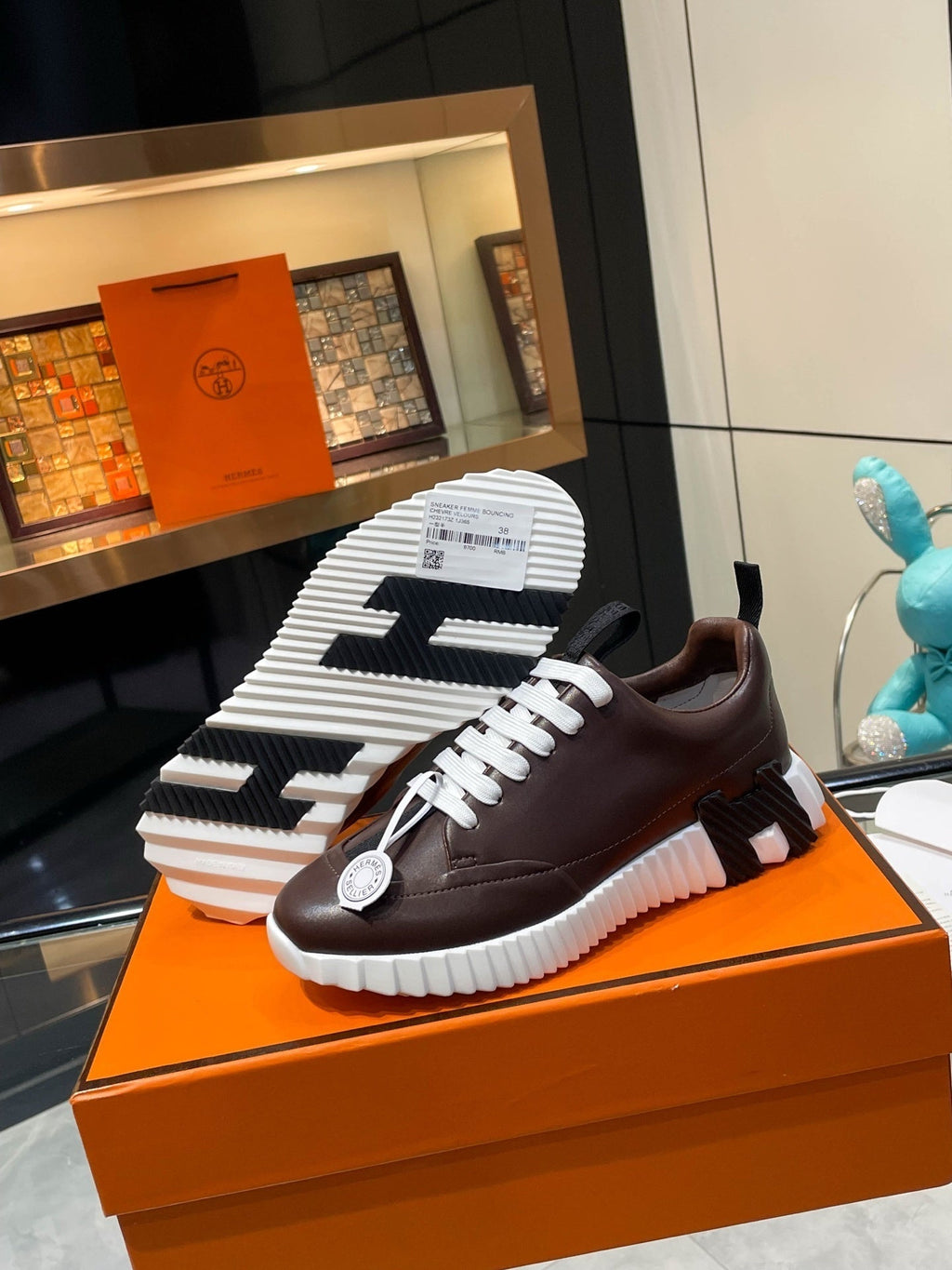 Zapatillas de cuero a rayas H