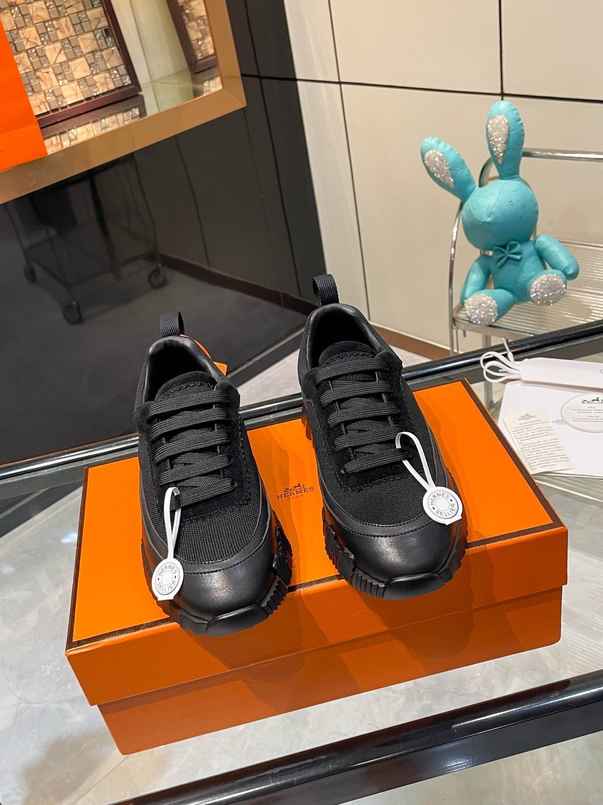 Zapatillas de cuero a rayas H