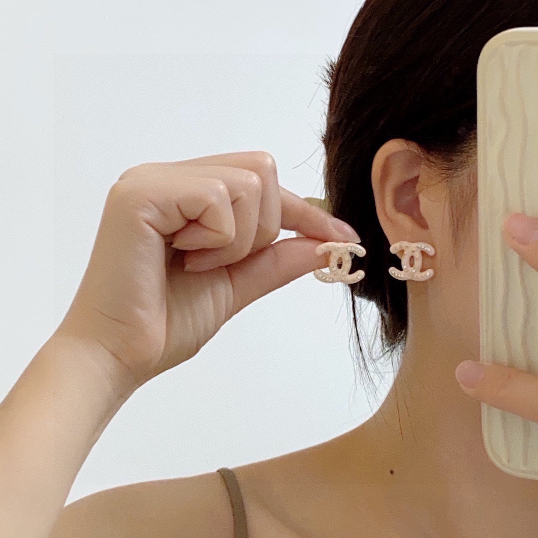 Pendientes rosa claro