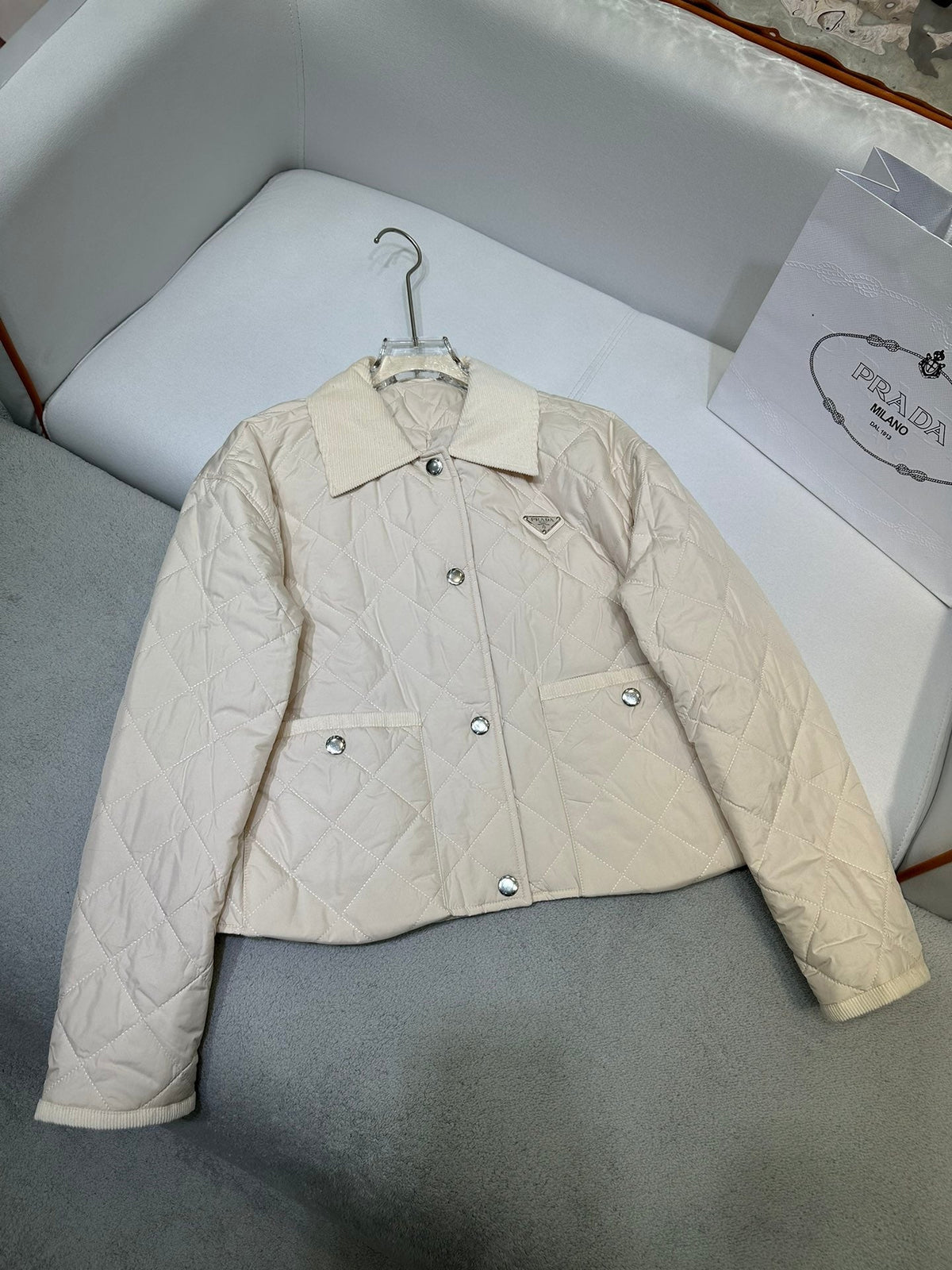 Chaqueta de algodón con cuello de terciopelo