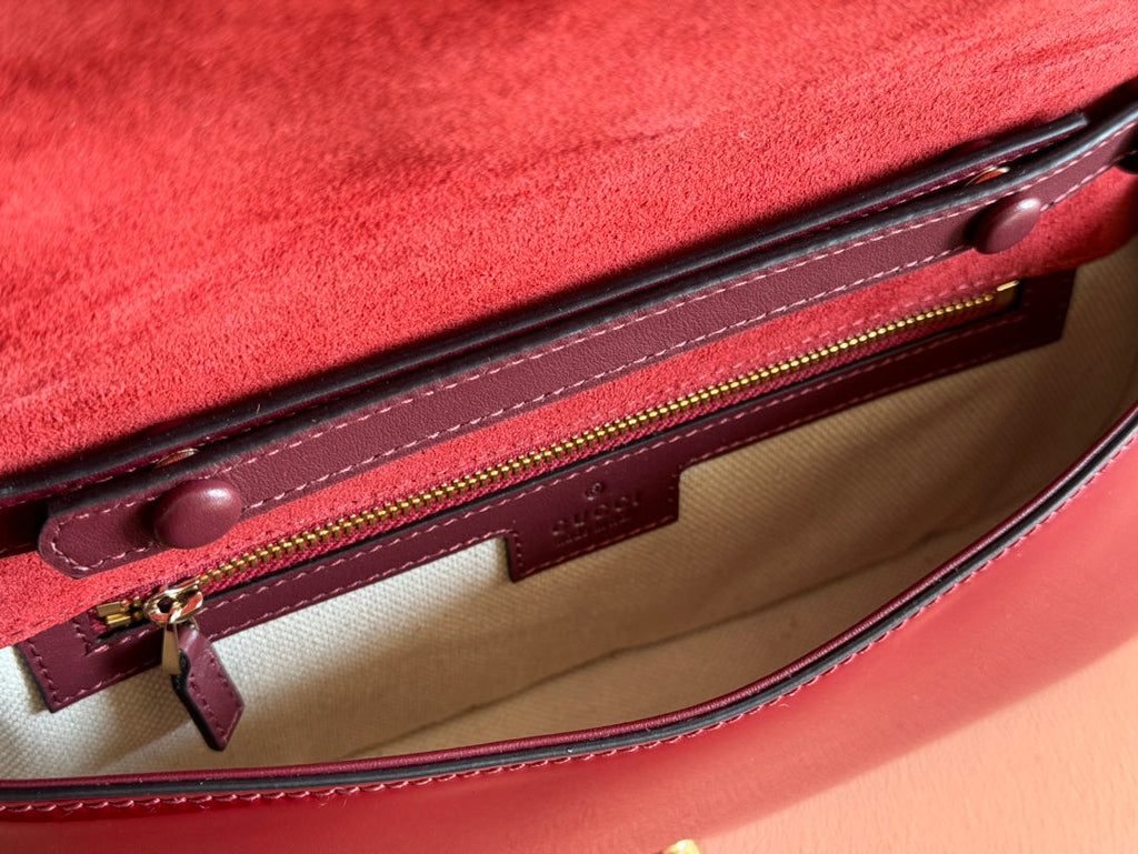 Bolso bandolera pequeño Blondie de charol rojo