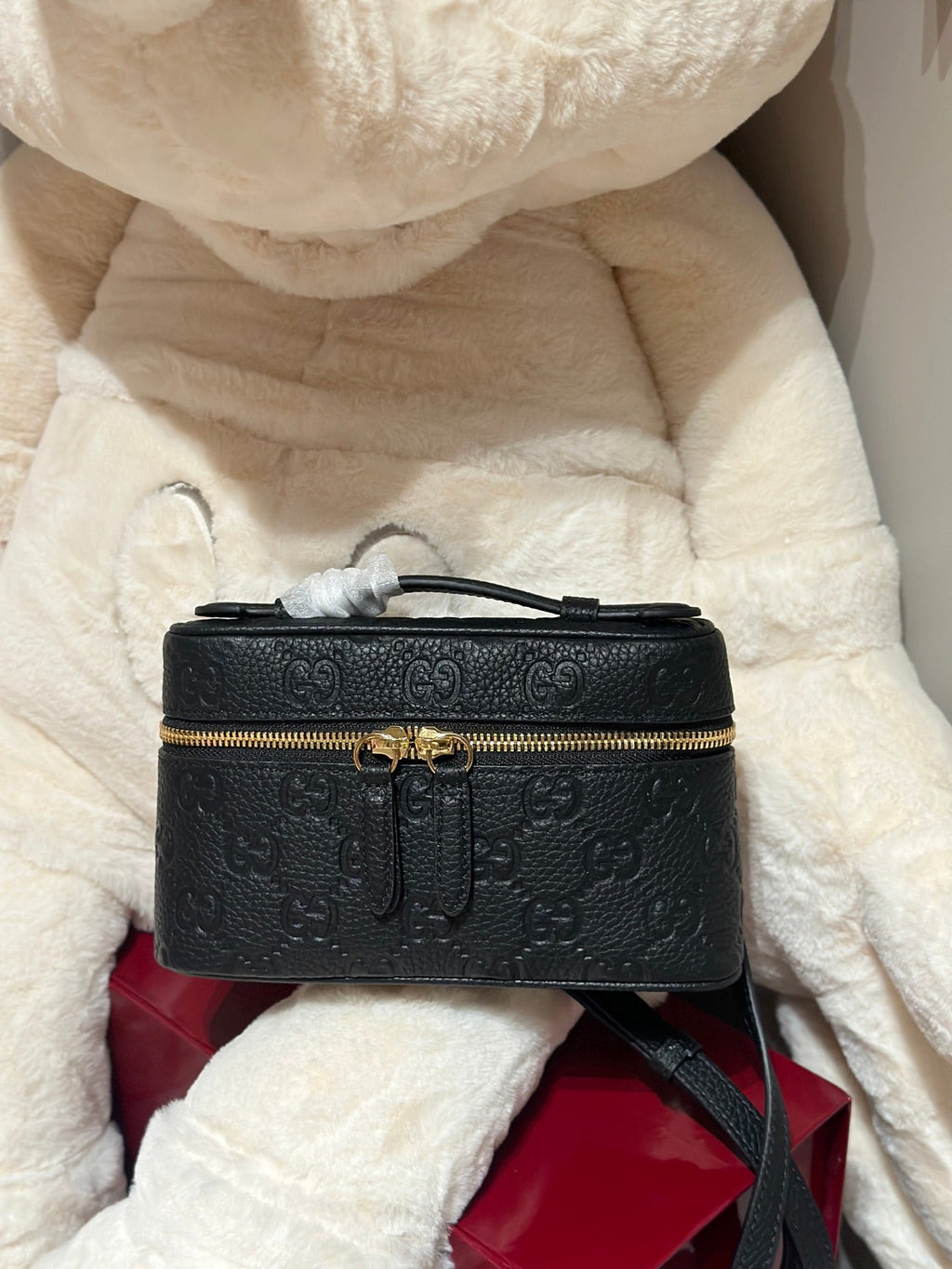 Bolso de hombro de piel prensada