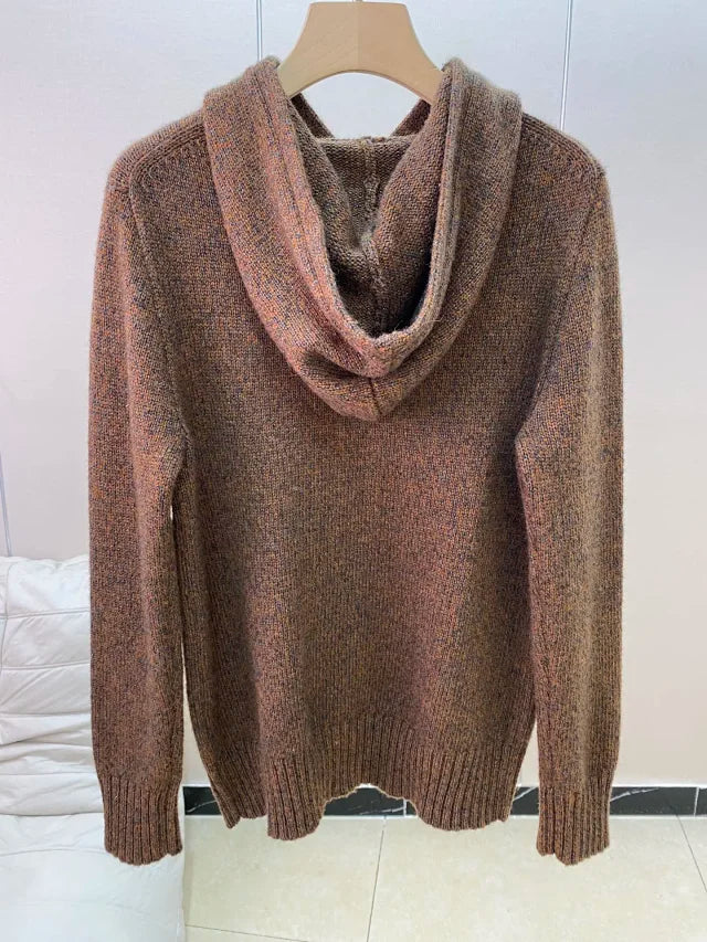 Sudadera con capucha de punto Brown Casual Bear