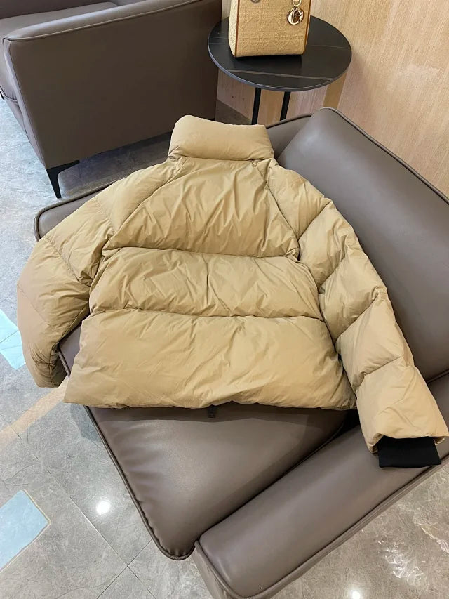 Chaqueta acolchada con cuello de cuadros