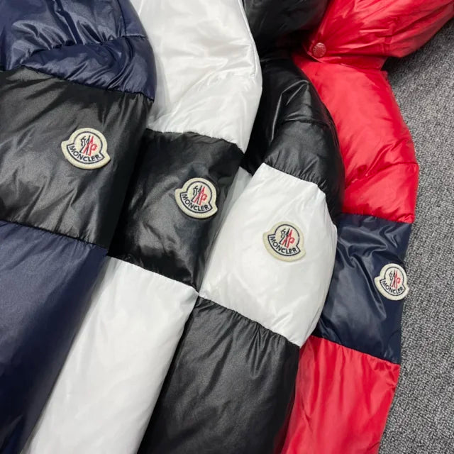 Chaqueta de plumas color block