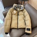 Chaqueta acolchada con cuello de cuadros