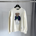 Blazer color crema con suéter de punto Bear