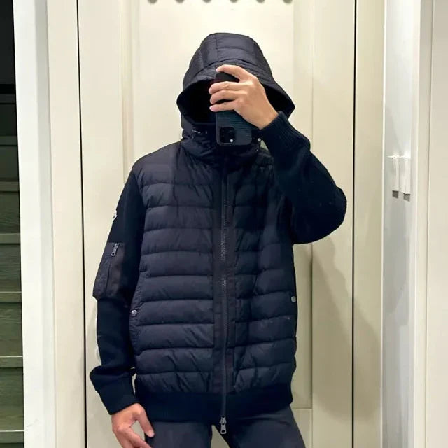 Sudadera híbrida de punto con capucha