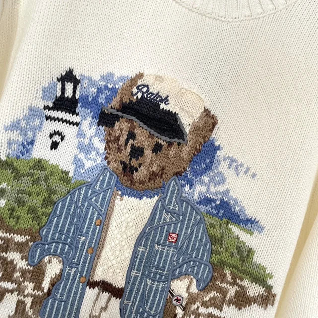 Suéter de punto Cream Coastal Bear