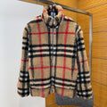 Chaqueta de piel de oveja a cuadros