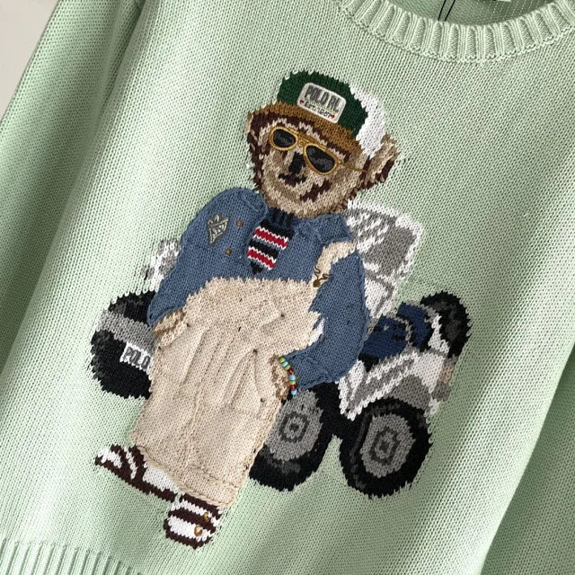 Suéter de oso de golf menta