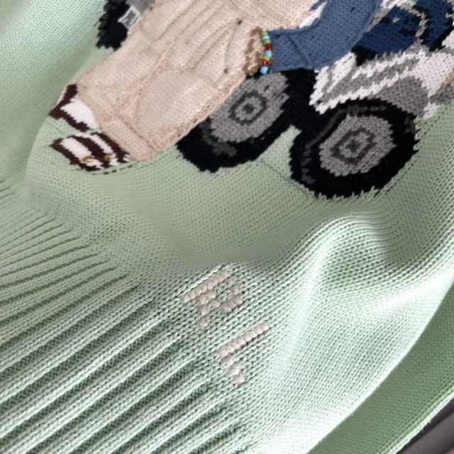 Suéter de oso de golf menta