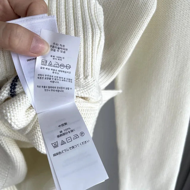 Blazer color crema con suéter de punto Bear