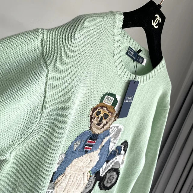 Suéter de oso de golf menta