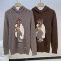Sudadera con capucha de punto Brown Casual Bear