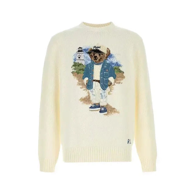 Suéter de punto Cream Coastal Bear