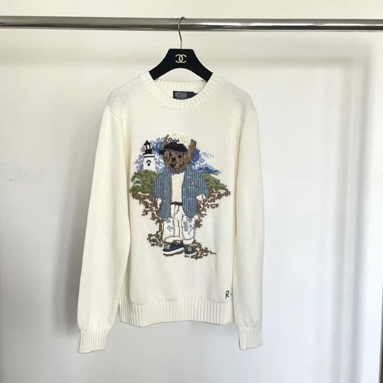 Suéter de punto Cream Coastal Bear
