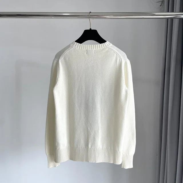 Blazer color crema con suéter de punto Bear