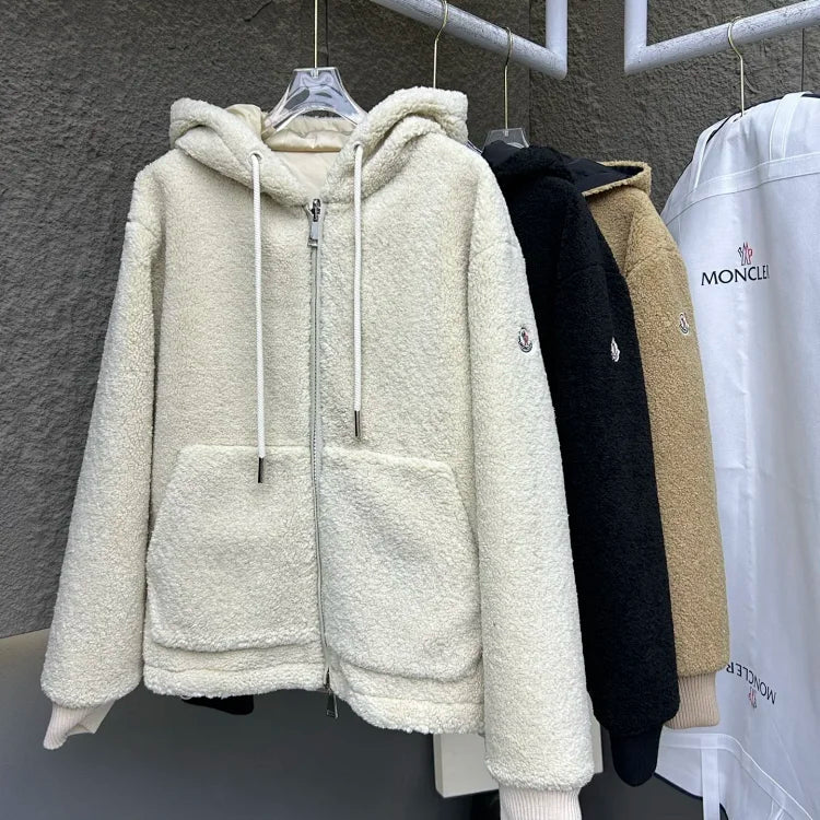 Chaqueta con capucha y cremallera de forro polar Teddy
