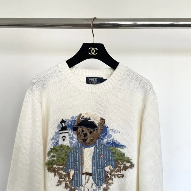 Suéter de punto Cream Coastal Bear