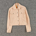 Chaqueta de lana a cuadros beige