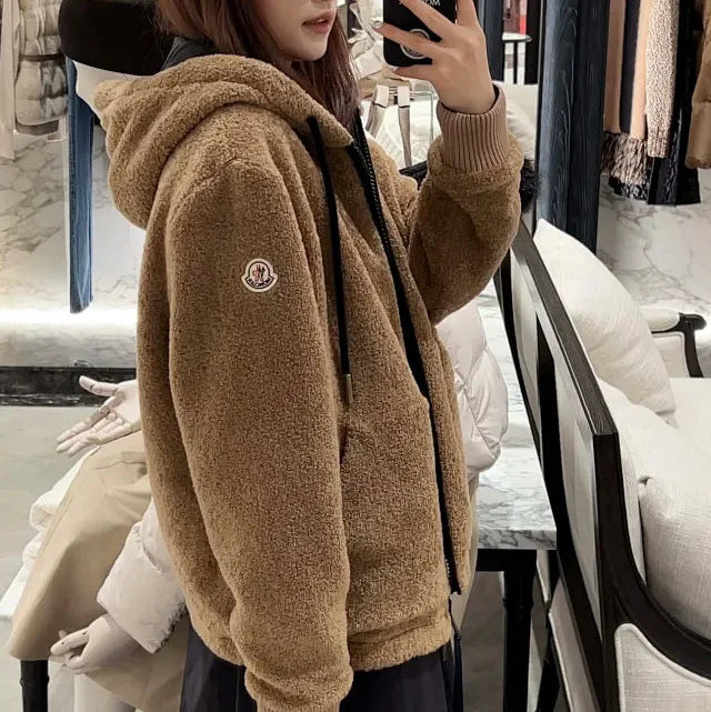 Chaqueta con capucha y cremallera de forro polar Teddy
