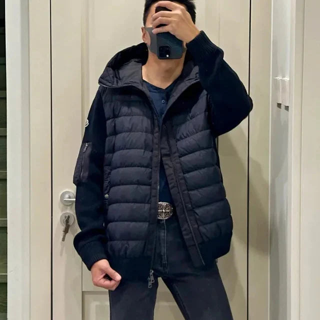 Sudadera híbrida de punto con capucha
