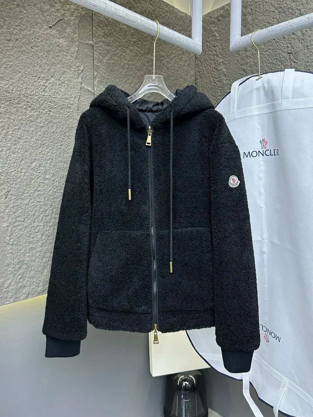 Chaqueta con capucha y cremallera de forro polar Teddy