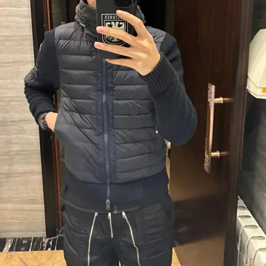 Sudadera híbrida de punto con capucha
