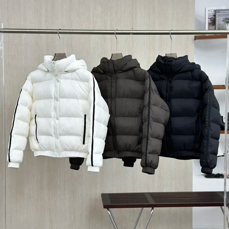 Chaqueta de plumas con detalle de rayas